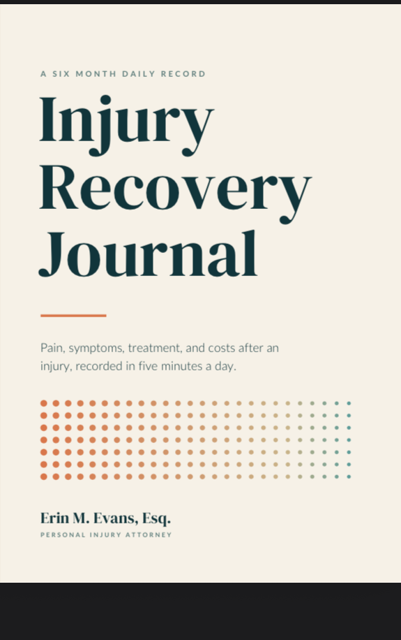 Front cover of the Injury Recovery Journal by Erin M. Evans